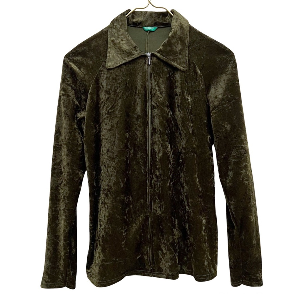 United Colors of Benetton Green Lightweight Zip Up Track Sportswear Jacket M